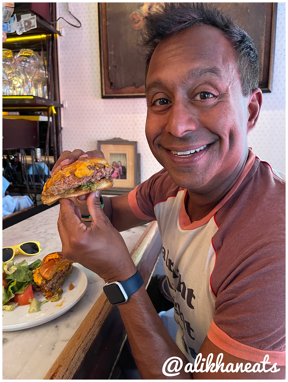 Ali Khan eats Emmet's NYC Char Cheddar Burger